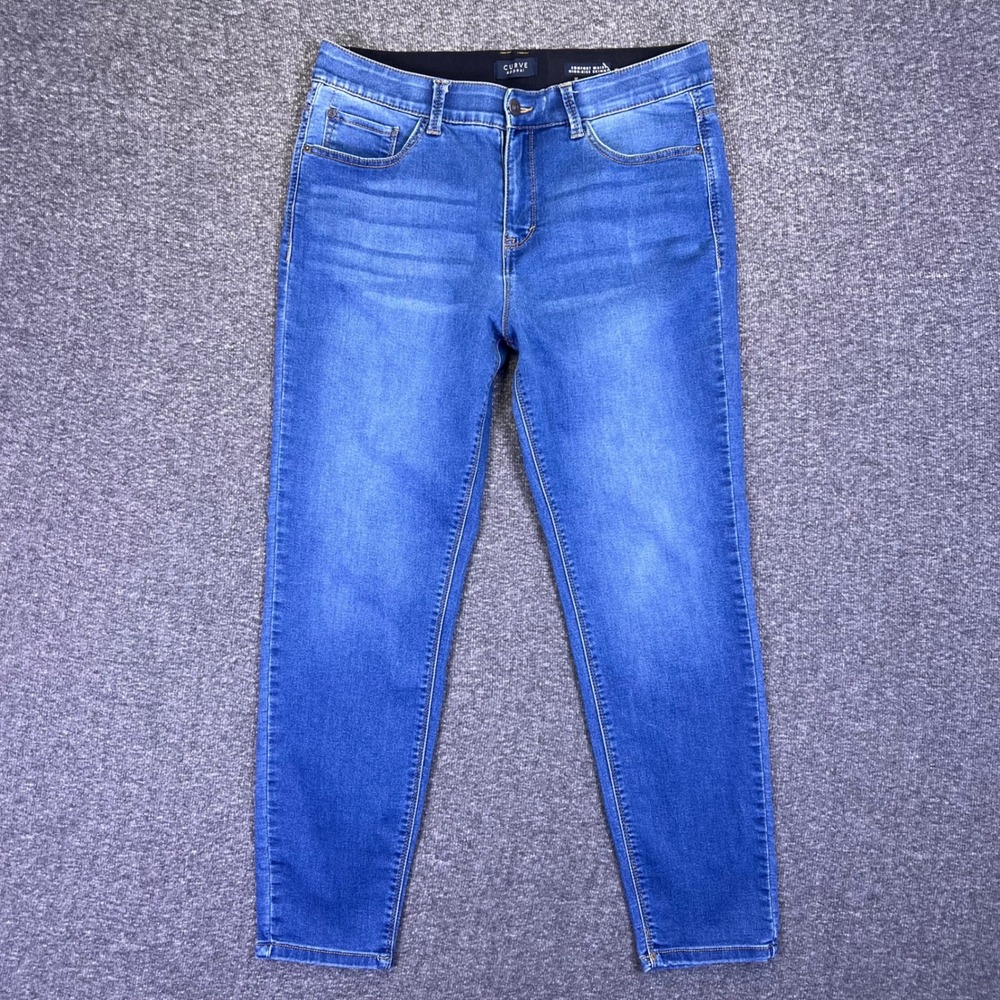 Curve Appeal Jeans Womens 10/30 Blue High Rise Skinny Comfort Waist Casual 33x26
